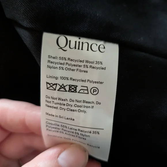 NWT Quince Women's Italian Wool Stand Collar Blazer Medium Black - Picture 5 of 7